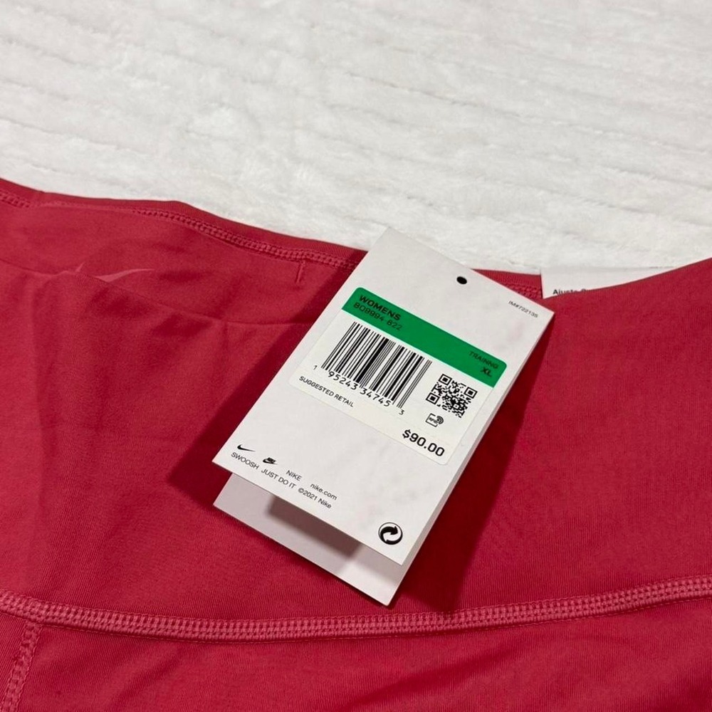 Nike One Luxe Dri-FIT Mid Rise 7/8 Leggings Rose Red BQ9994-622 Womens XL - Picture 4 of 8